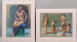 Martha Jane Herpst, Nudes, Lot of Two Pastels