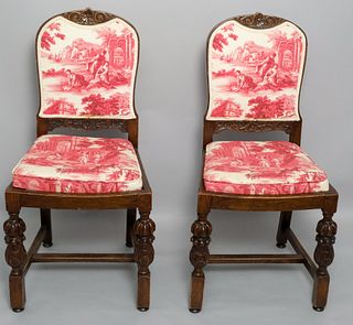 Pair Carved Jacobean Style Chairs