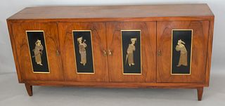 Mid-Century Modern Rosewood Sideboard Chinoiserie