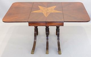 Federal Style Star Inlaid 3 Pedestal Table