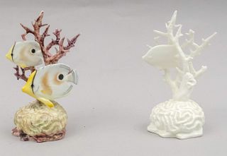 Lot of 2 Royal Worcester Fish Figurine Groups