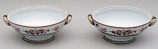 Pair of Staffordshire Ironstone Footed Oval Bowls