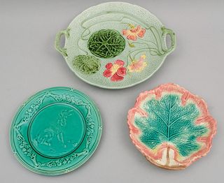 Lot of 3 Majolica Dishes