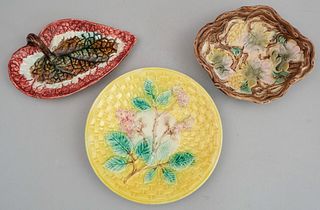 Lot of 3 Majolica Pottery Articles