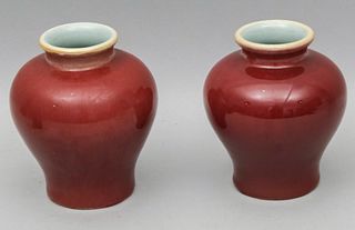 Pair of Chinese Sang de Boeuf Vases