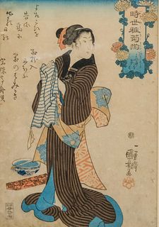 Attr. Utagawa, Kunisada Woodblock Print Woman