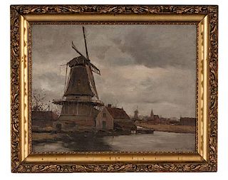 Windmill Scene by Gustav Wolff 