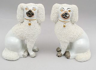 Pair of Large Staffordshire Poodles