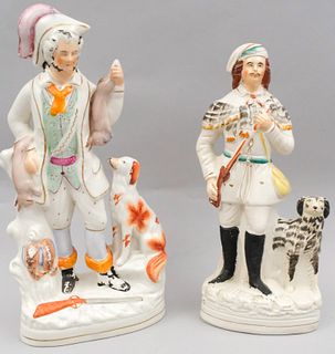2 Large Staffordshire Figurines of Huntsmen