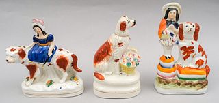 Lot of 3 Staffordshire Figural Groups.