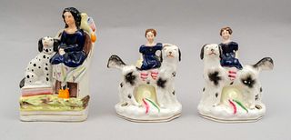 Lot of 3 Staffordshire Figural Groups of Children
