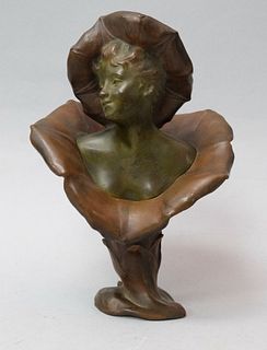 Bronze Sculpture "Femme Fleur" by Henri Godet