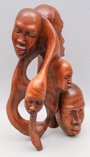 Modern African Art Carved Wood Sculpture
