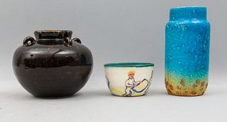 Lot of 3 European Art Pottery Vases