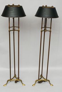 Pair of Chapman Bronze Adjustable Floor Lamps