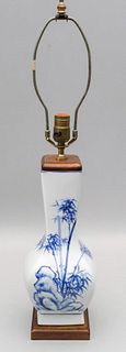 Chinese Blue and White Vase Form Lamp