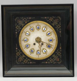 Square Boulle Picture Frame Clock