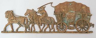 Bronze Horse Drawn Carriage Plaque