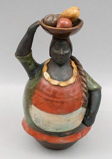 Artist Signed Peruvian Pottery Figure