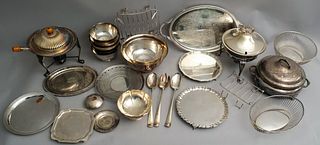Large Group of Silverplate Serving Pieces