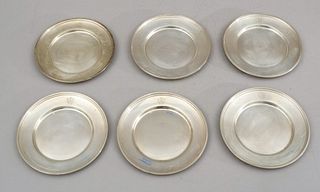 Set of 6 Sterling Silver Bread & Butter Plates