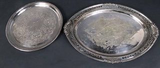 Two Large Silver Plated Trays