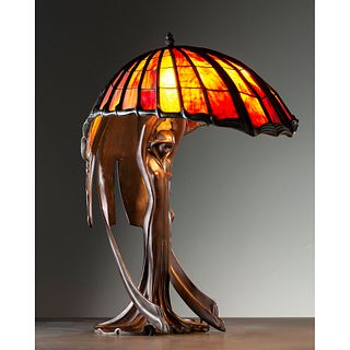 After Peter Behrens, Figural Table Lamp