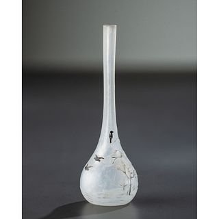 Daum, Miniature Blackbird Vase