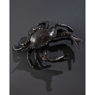 In the Manner of Tiffany Studios, Crab Form Inkwell