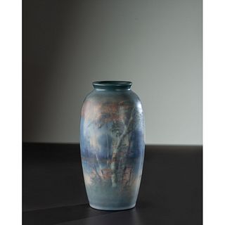 Edward T. Hurley for Rookwood Pottery, Scenic Vellum Vase