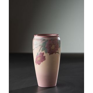 Ed Diers for Rookwood Pottery, Vellum Vase with Roses