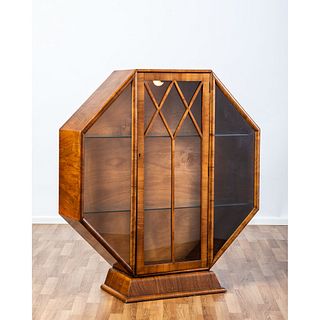 An Octagonal Art Deco Style Display Cabinet
