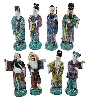 Set of Chinese Porcelain Figures, Eight immortals