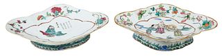 Two Chinese Famille Rose Lobed Porcelain Bowls