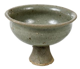 Chinese Celadon Stoneware Stemmed Cup