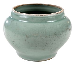 Chinese Longquan Celadon Pottery Jar