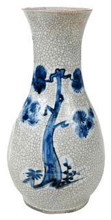 Chinese Cobalt Blue Crackle Vase