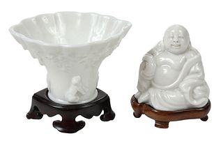Two Miniature Dehua Blanc de Chine Objects