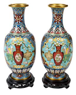 Pair of Cloisonn‚ Vases