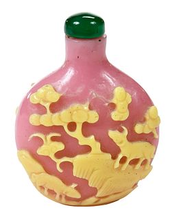 Chinese Pink Peking Glass Snuff Bottle