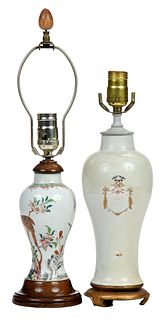 Two Chinese Vases Mounted as Lamps