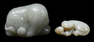 Two Carved Jade Animal Figures