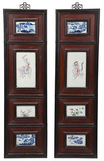 Pair of Eight Framed Chinese Porcelain Plaques