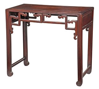 Chinese Carved Figured Hardwood Table
