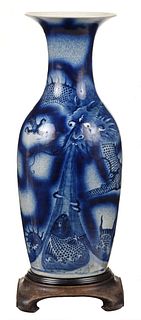 Large Japanese Blue and White Porcelain Vase