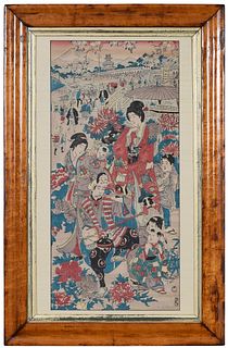 Large Framed Japanese Woodblock Print