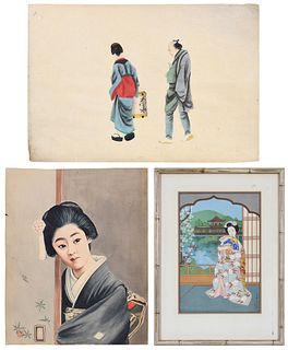 Three Shin-hanga Japanese Woodblock Prints
