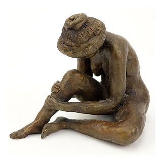 Bronze Sculpture of a Seated Woman.