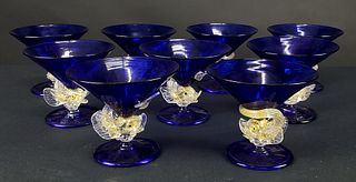 Set of 12 Venitian Champagne Glasses, C. 1930's