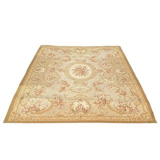 Large Handwoven French Aubusson Style Rug.
